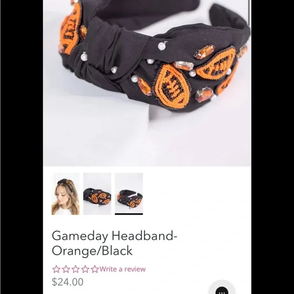 Orange and black NWT Avara football headband - Picture 3 of 4